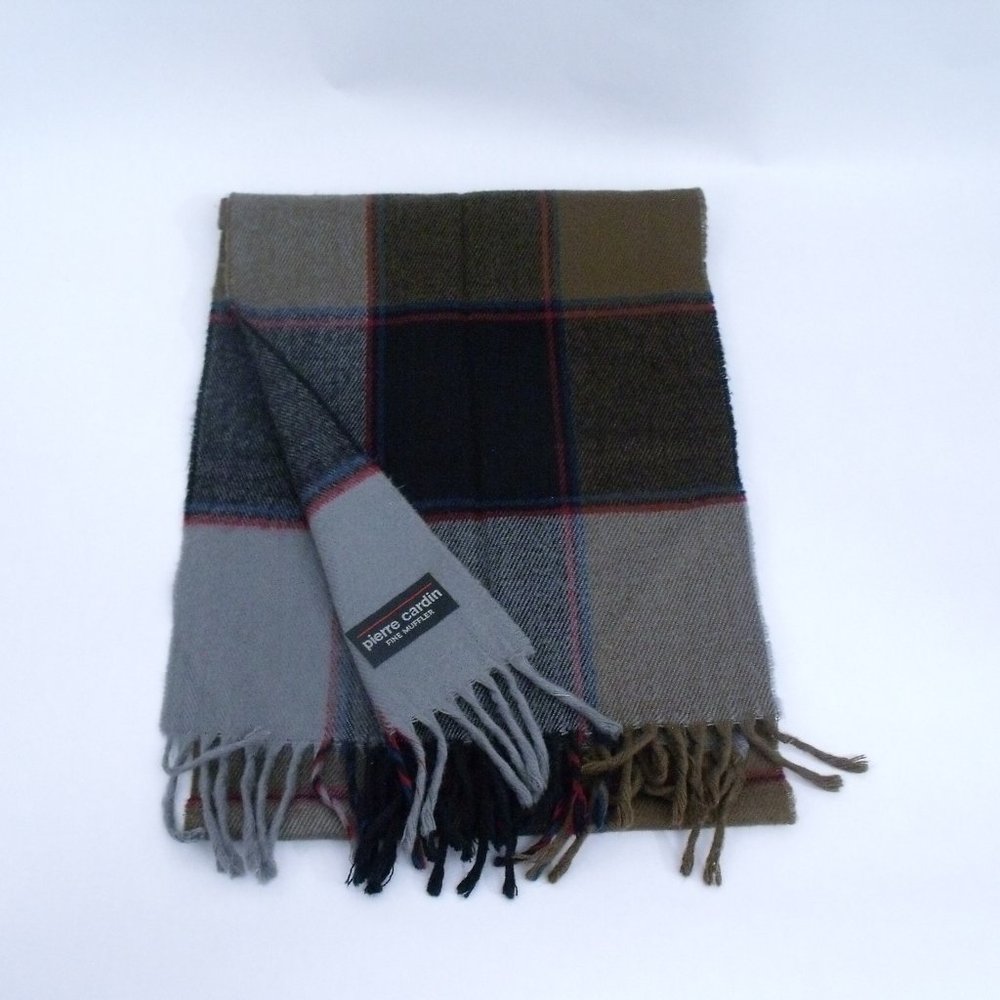 Pierre Cardin Fine Muffler Plaid Scarf